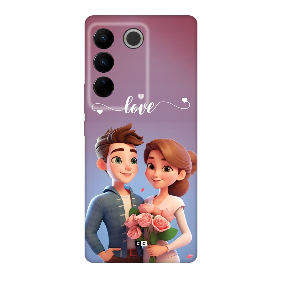 Couple With Flower Back Case for Vivo V27
