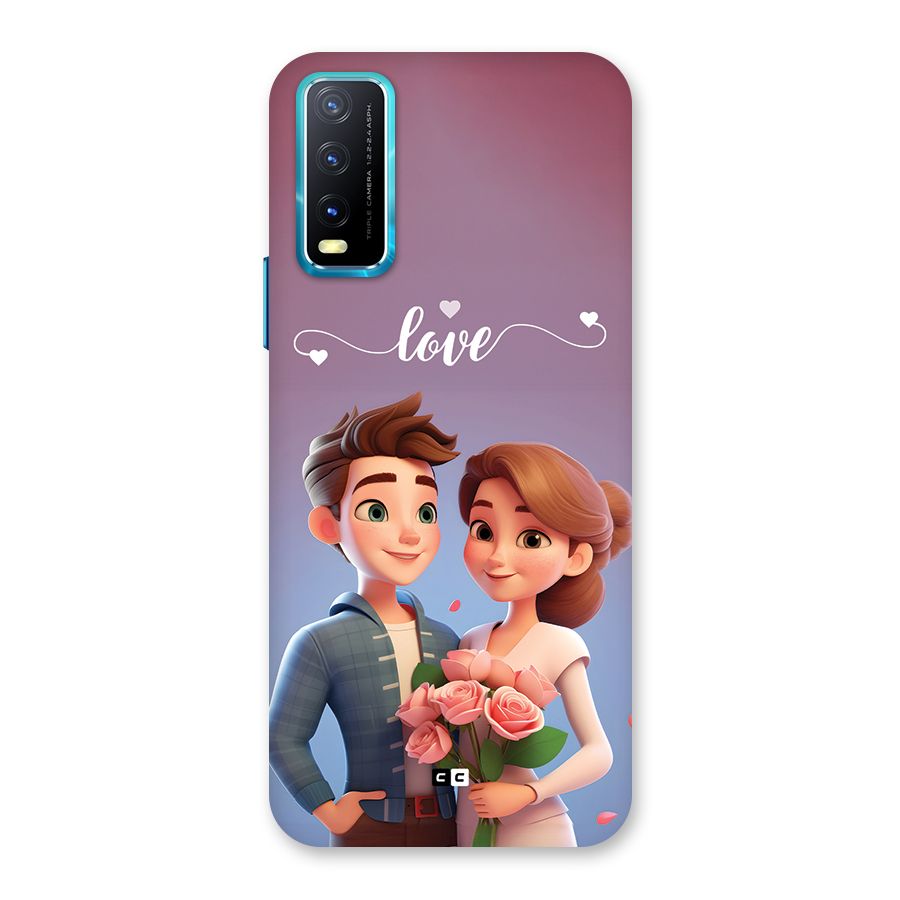 Couple With Flower Back Case for Vivo Y20