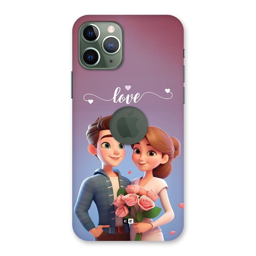 Couple With Flower Back Case for iPhone 11 Pro Logo Cut