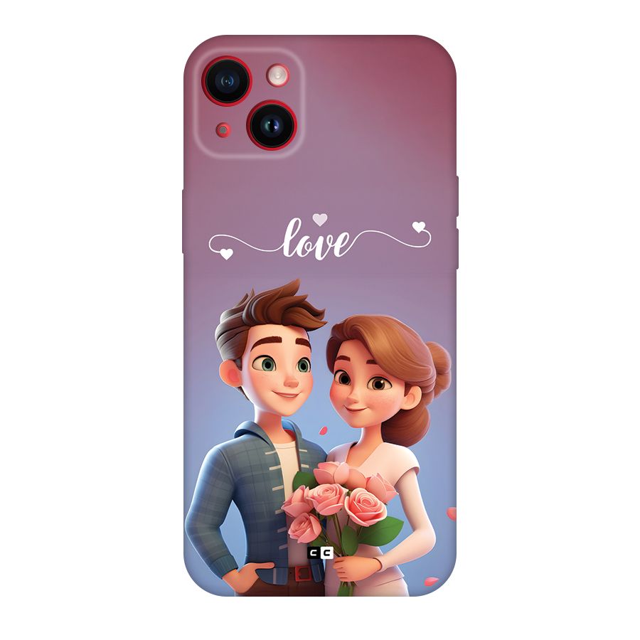 Couple With Flower Back Case for iPhone 14 Plus