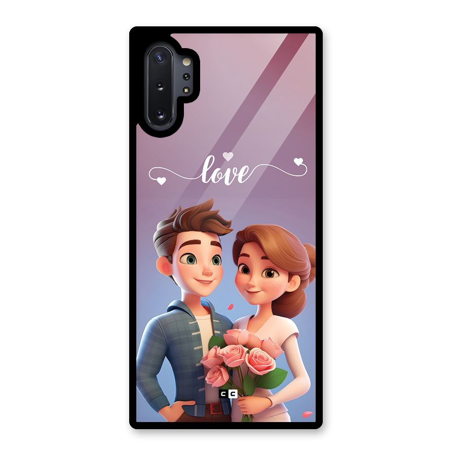 Couple With Flower Glass Back Case for Galaxy Note 10 Plus