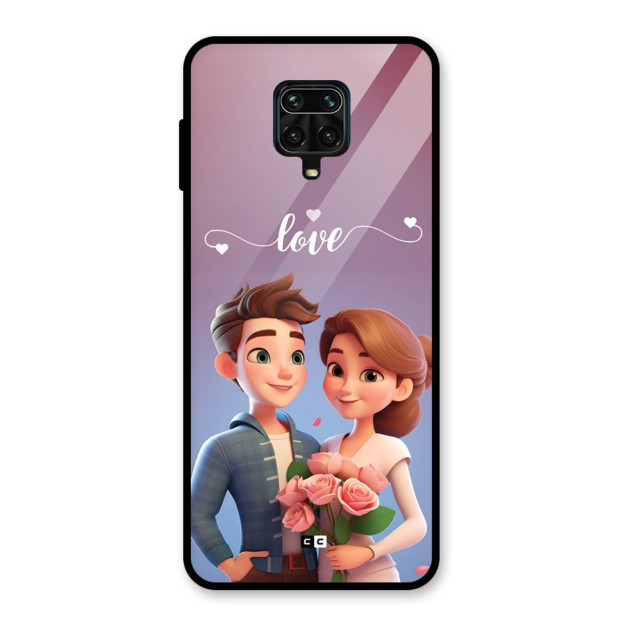 Couple With Flower Glass Back Case for Poco M2 Pro