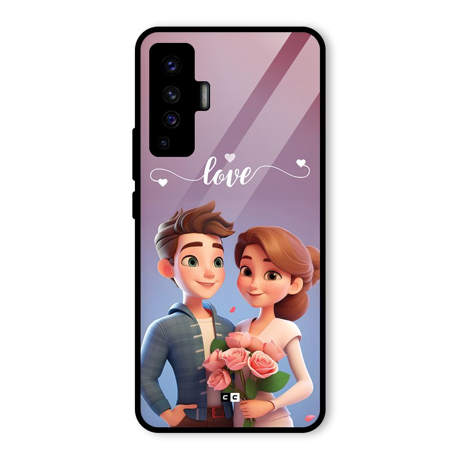 Couple With Flower Glass Back Case for Vivo X50