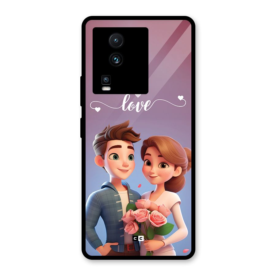 Couple With Flower Glass Back Case for Vivo iQOO Neo 7 Pro