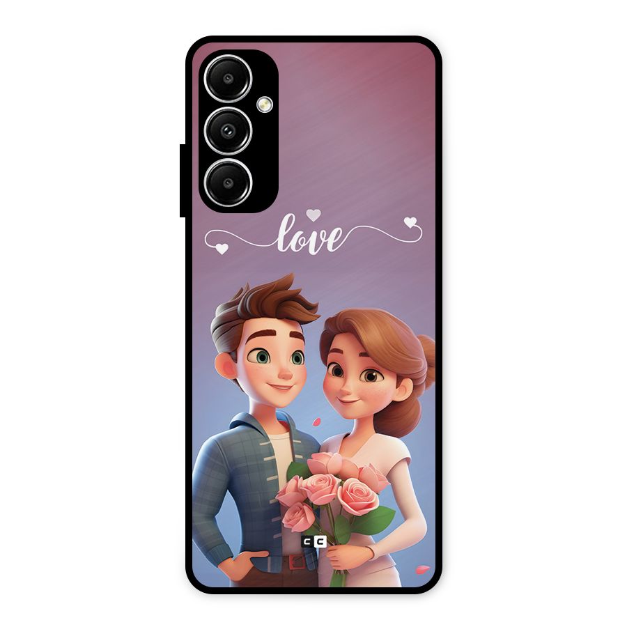 Couple With Flower Metal Back Case for Galaxy A05s