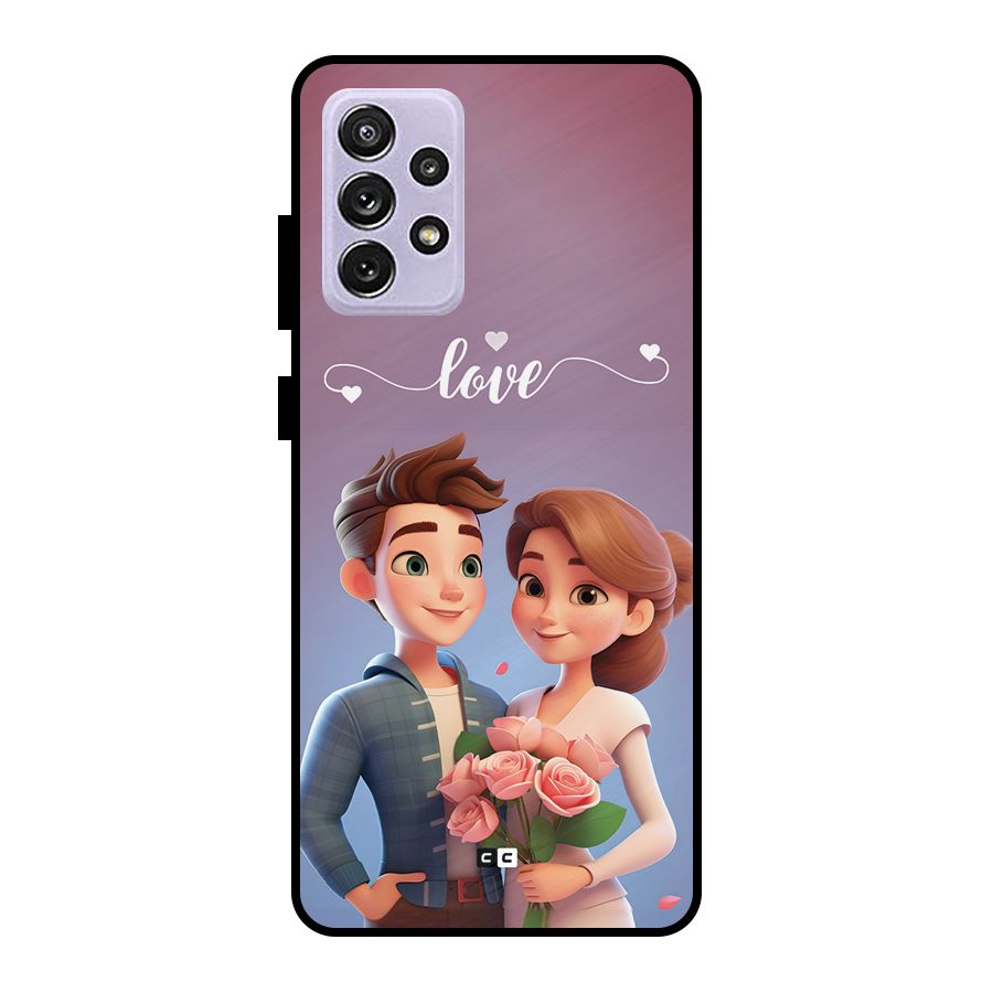 Couple With Flower Metal Back Case for Galaxy A72