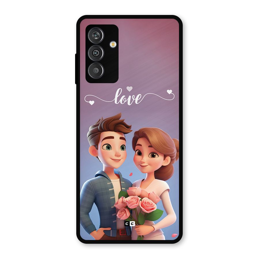 Couple With Flower Metal Back Case for Galaxy F13