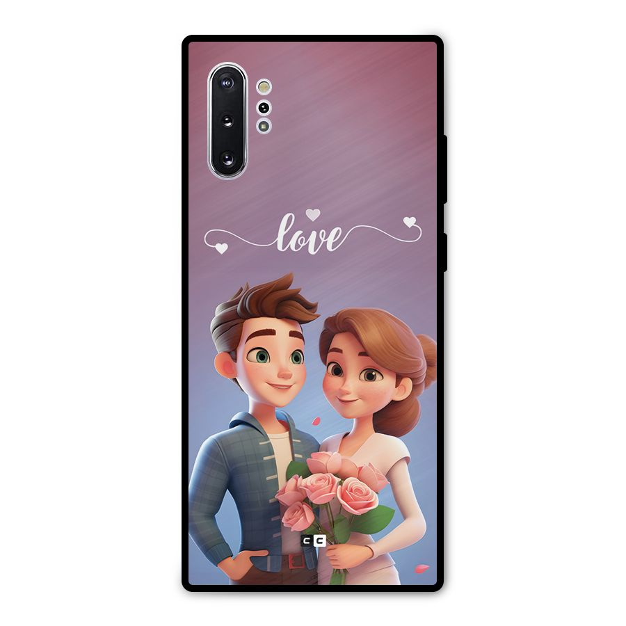 Couple With Flower Metal Back Case for Galaxy Note 10 Plus