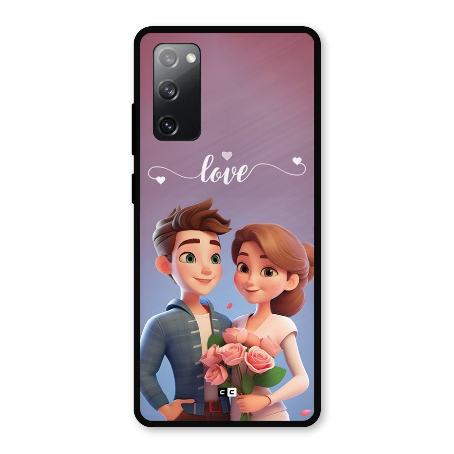 Couple With Flower Metal Back Case for Galaxy S20 FE 5G