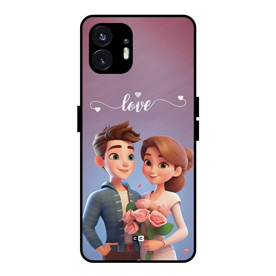 Couple With Flower Metal Back Case for Nothing Phone 2