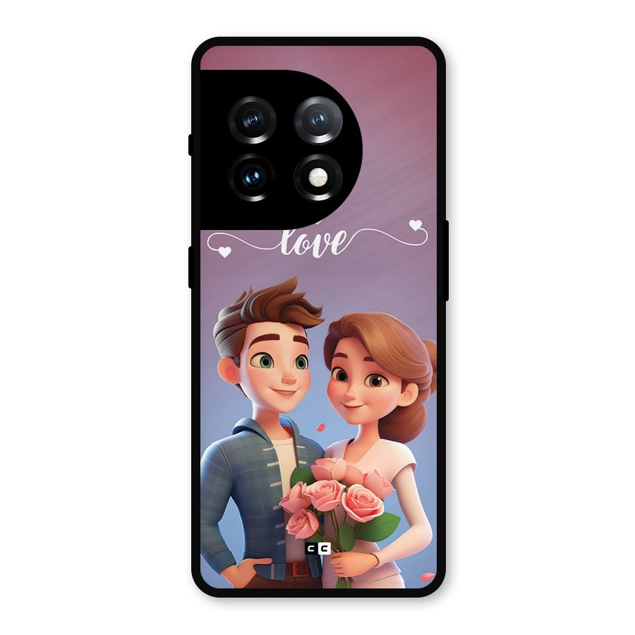 Couple With Flower Metal Back Case for OnePlus 11