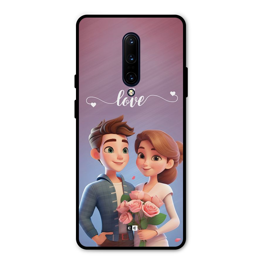 Couple With Flower Metal Back Case for OnePlus 7 Pro