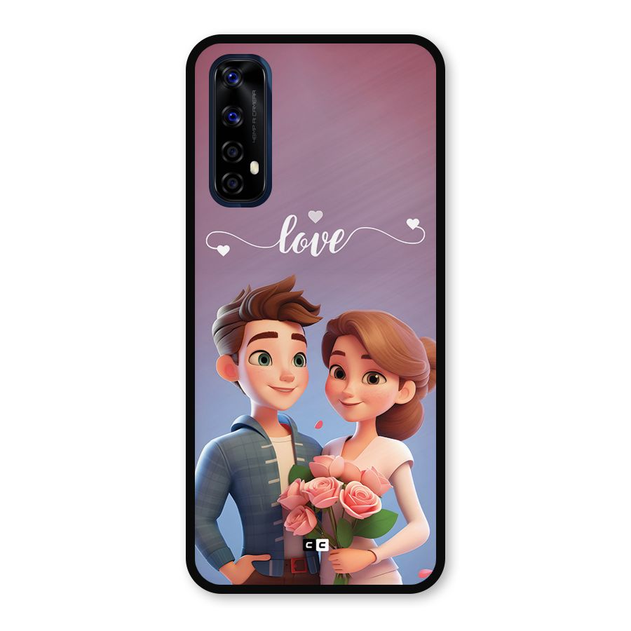 Couple With Flower Metal Back Case for Realme 7