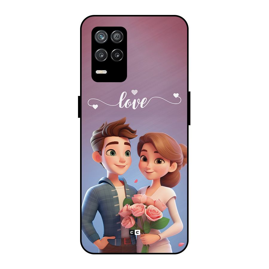 Couple With Flower Metal Back Case for Realme 8s 5G