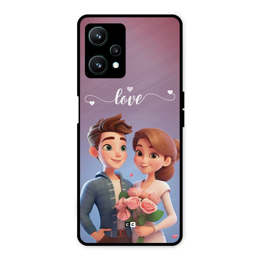 Couple With Flower Metal Back Case for Realme 9 Pro 5G