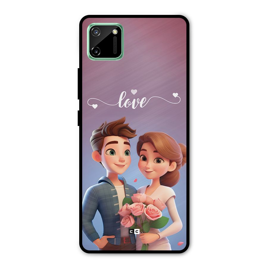 Couple With Flower Metal Back Case for Realme C11