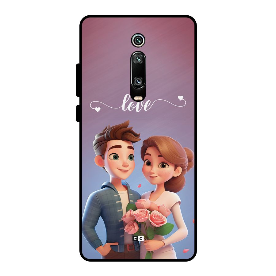 Couple With Flower Metal Back Case for Redmi K20