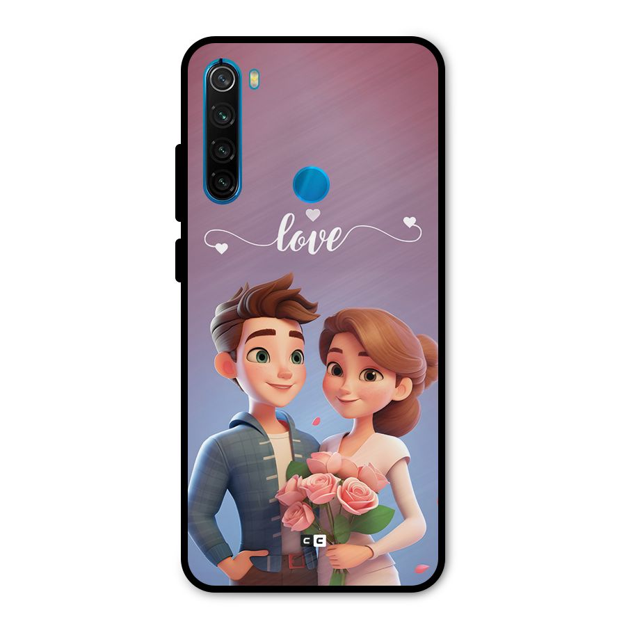 Couple With Flower Metal Back Case for Redmi Note 8