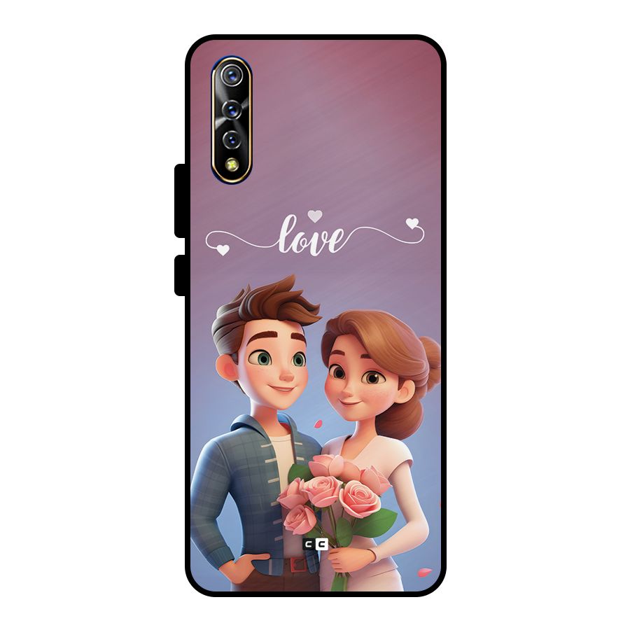 Couple With Flower Metal Back Case for Vivo S1