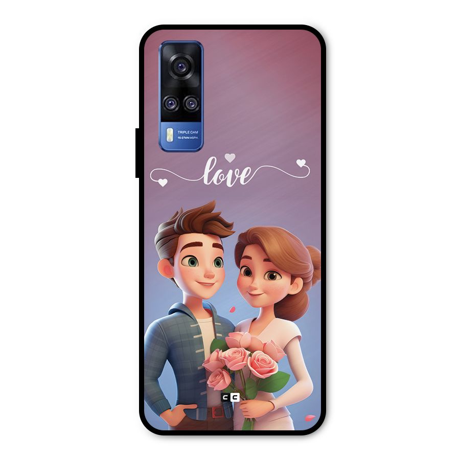 Couple With Flower Metal Back Case for Vivo Y31