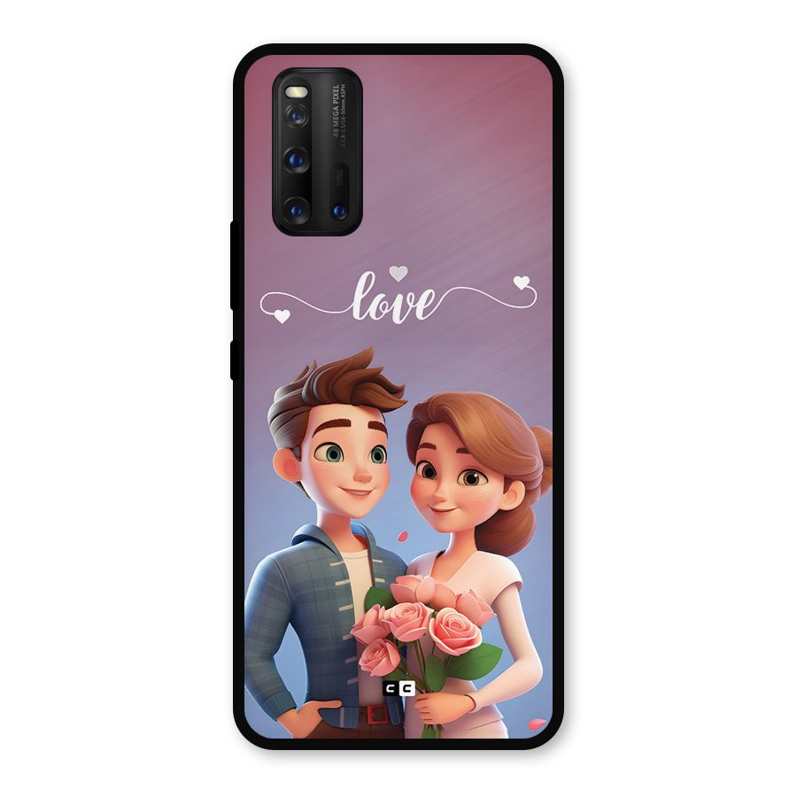 Couple With Flower Metal Back Case for iQOO 3