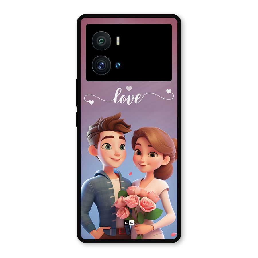 Couple With Flower Metal Back Case for iQOO 9 Pro