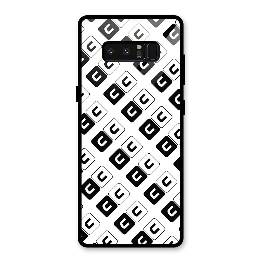 CoversCart Diagonal Banner Glass Back Case for Galaxy Note 8