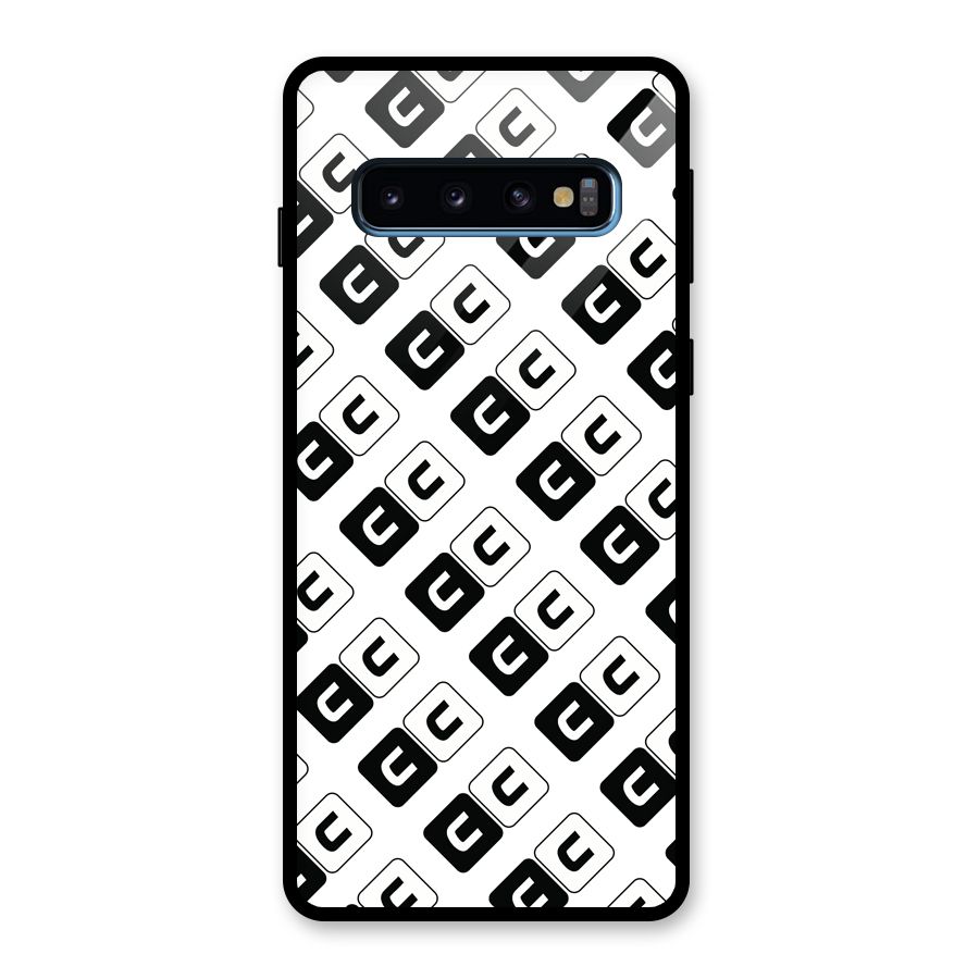 CoversCart Diagonal Banner Glass Back Case for Galaxy S10
