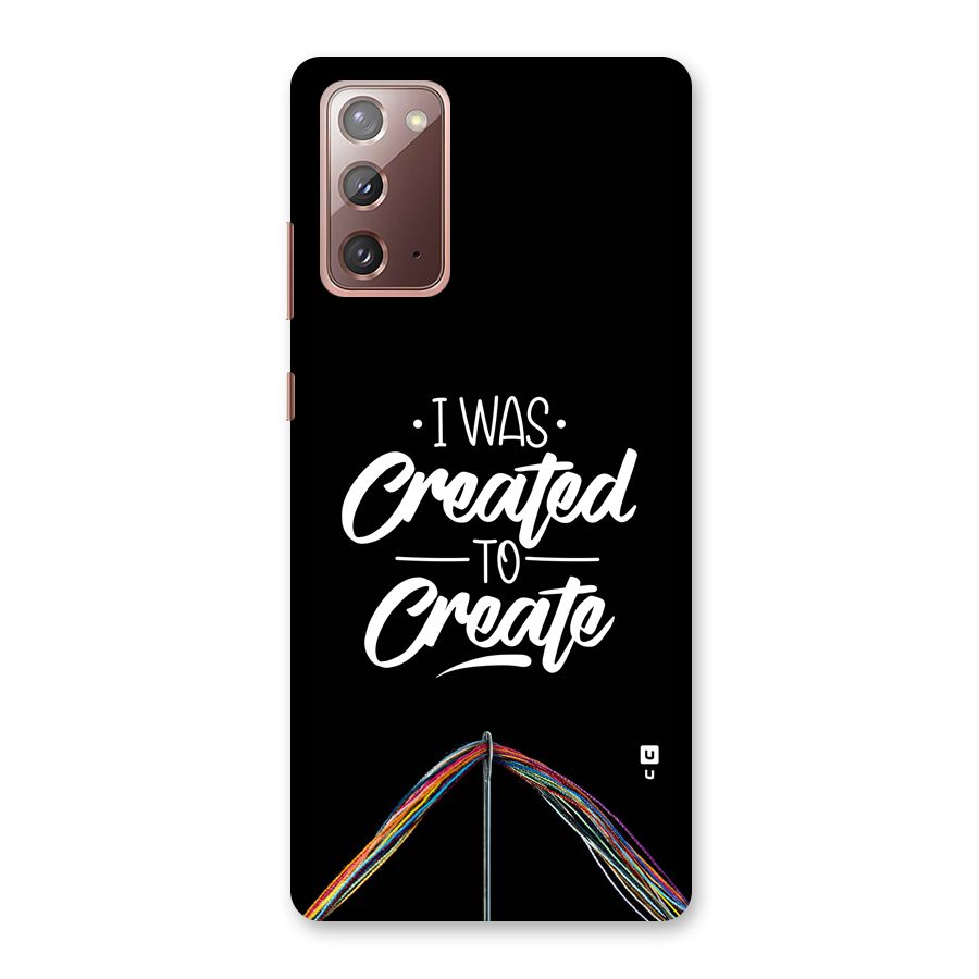 Created to Create Back Case for Galaxy Note 20