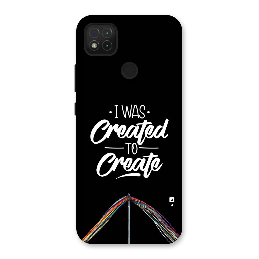 Created to Create Back Case for Redmi 9 Activ