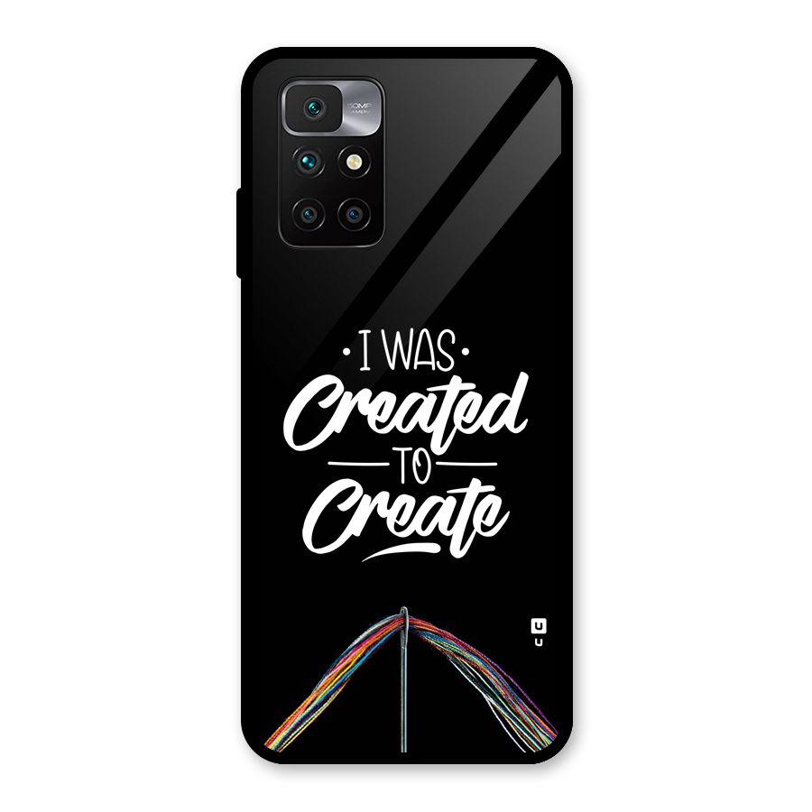 Created to Create Glass Back Case for Redmi 10 Prime