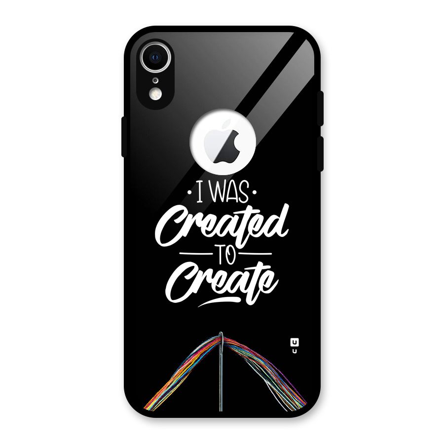 Created to Create Glass Back Case for iPhone XR Logo Cut