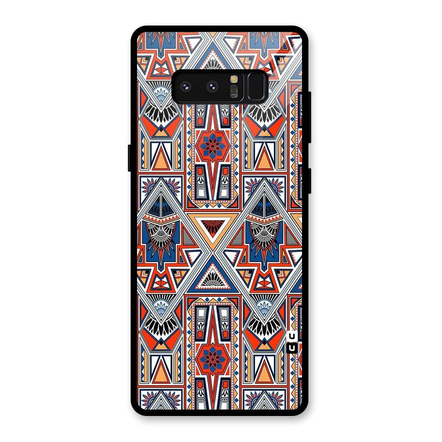 Creative Aztec Art Glass Back Case for Galaxy Note 8