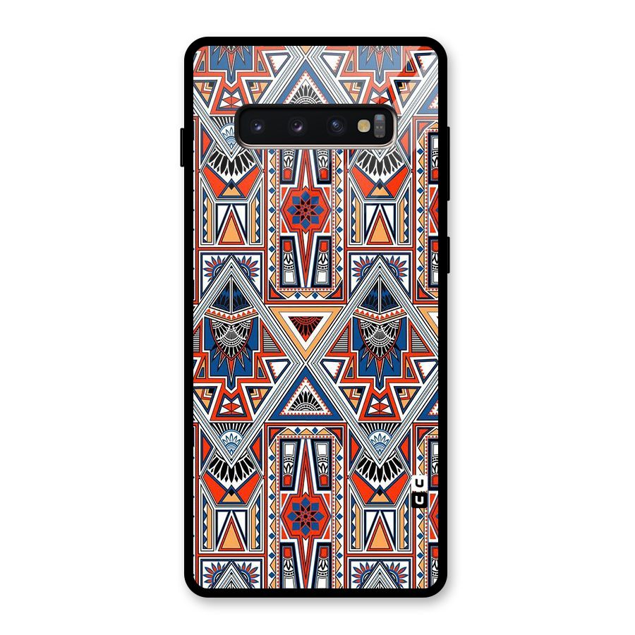Creative Aztec Art Glass Back Case for Galaxy S10 Plus