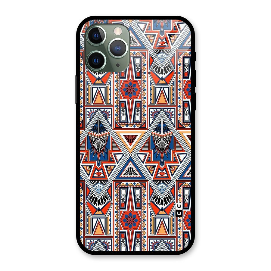 Creative Aztec Art Glass Back Case for iPhone 11 Pro