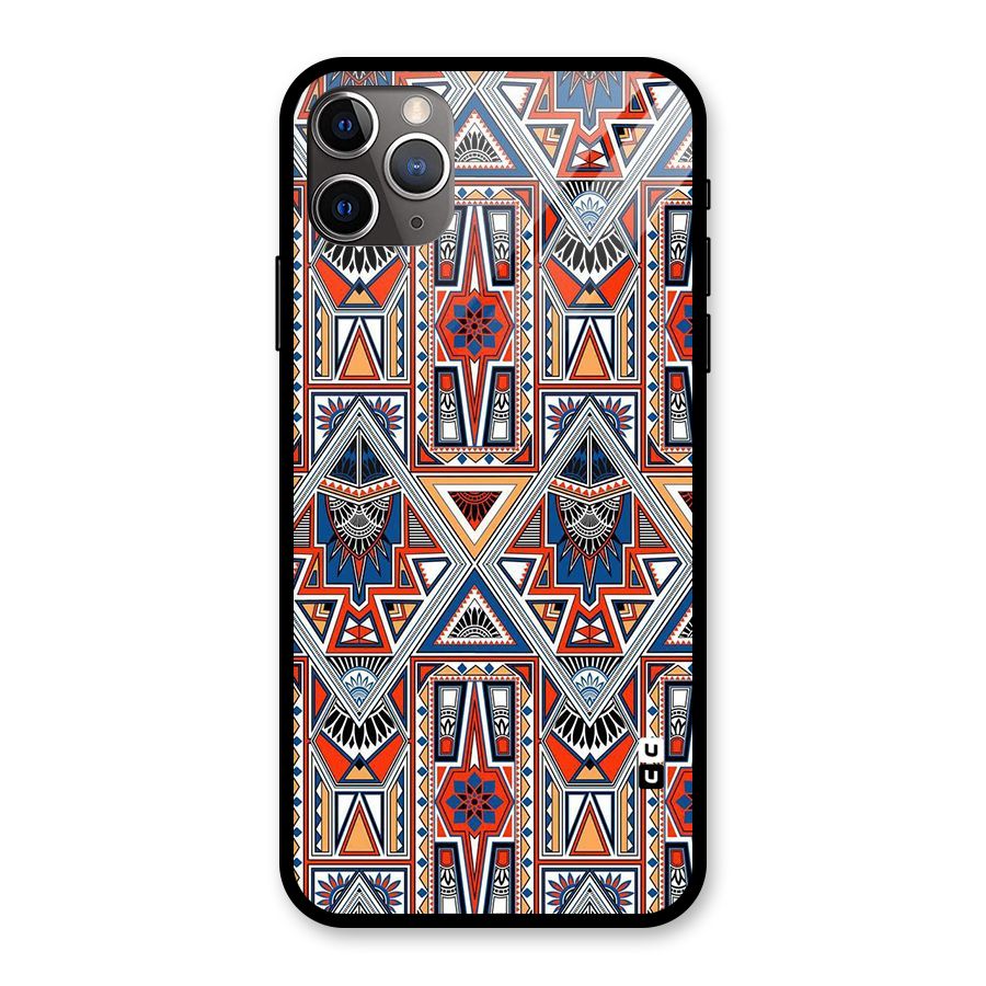 Creative Aztec Art Glass Back Case for iPhone 11 Pro Max