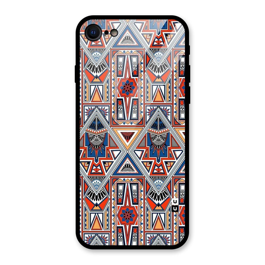 Creative Aztec Art Glass Back Case for iPhone 7