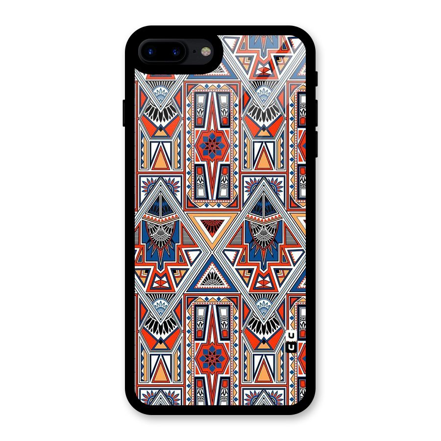 Creative Aztec Art Glass Back Case for iPhone 8 Plus