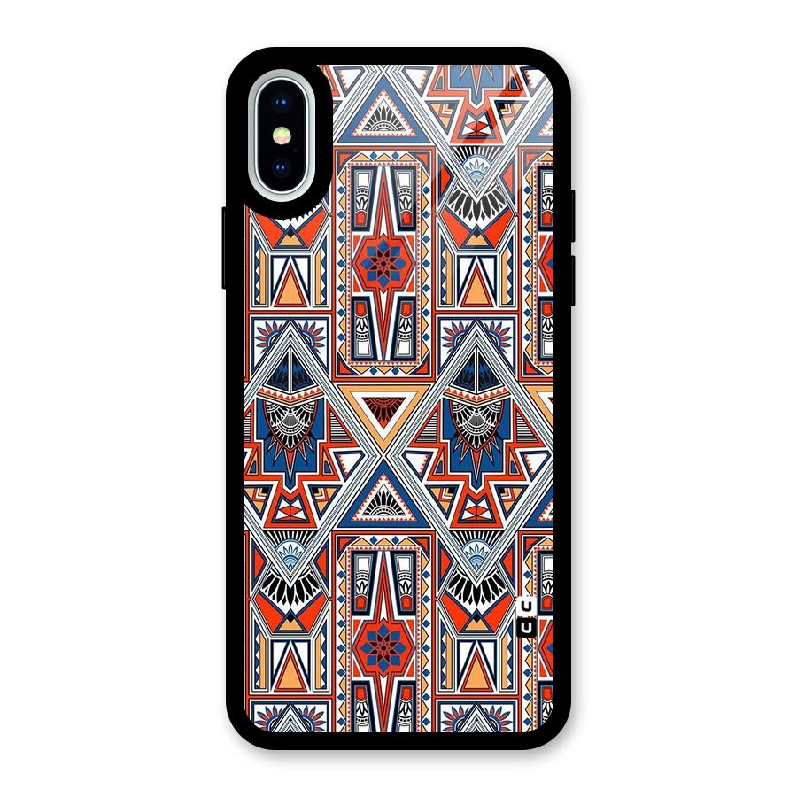 Creative Aztec Art Glass Back Case for iPhone X