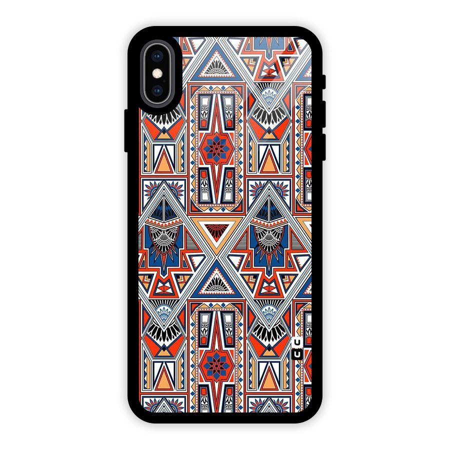 Creative Aztec Art Glass Back Case for iPhone XS Max