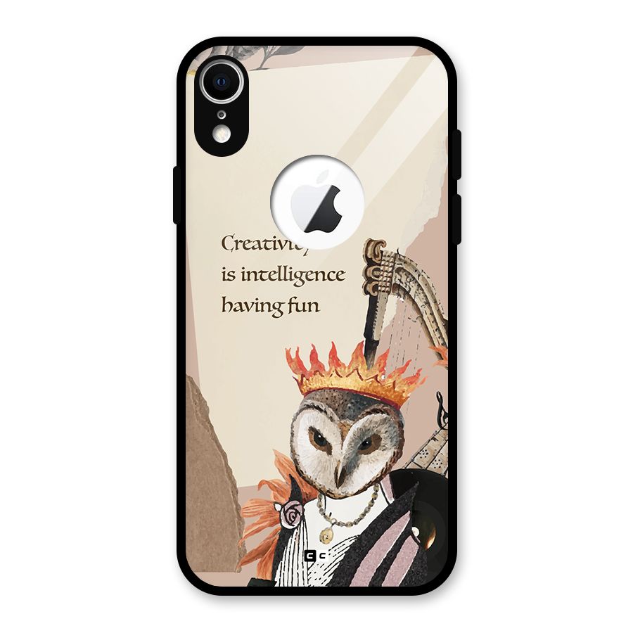 Creativity Intelligence Glass Back Case for iPhone XR Logo Cut
