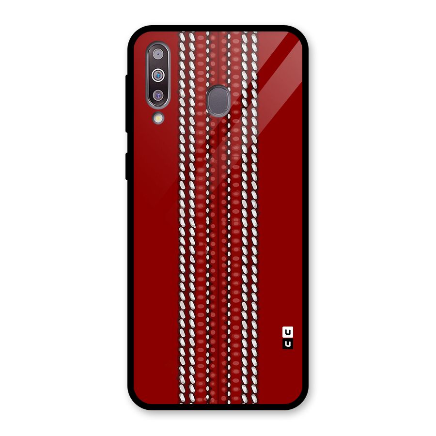 Cricket Ball Design Glass Back Case for Galaxy M30