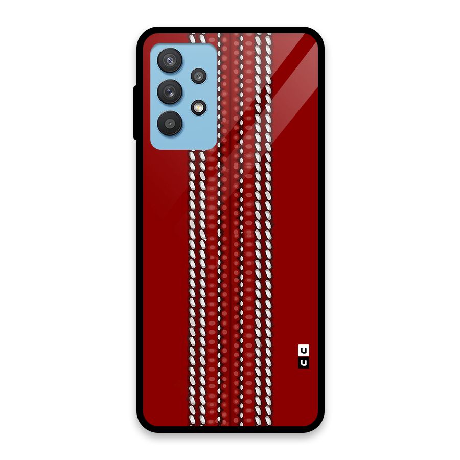Cricket Ball Design Glass Back Case for Galaxy M32 5G