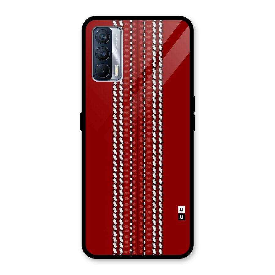 Cricket Ball Design Glass Back Case for Realme X7