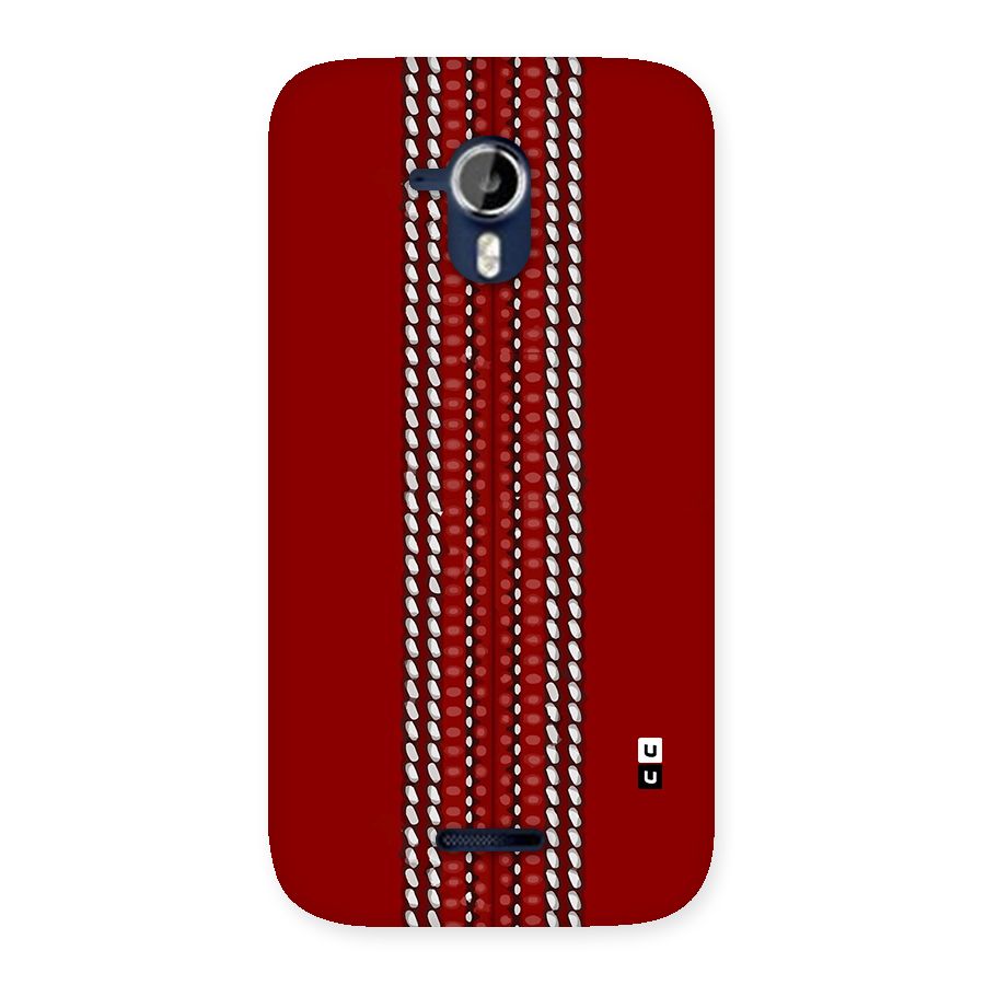 Cricket Ball Pattern Back Case for Canvas Magnus A117