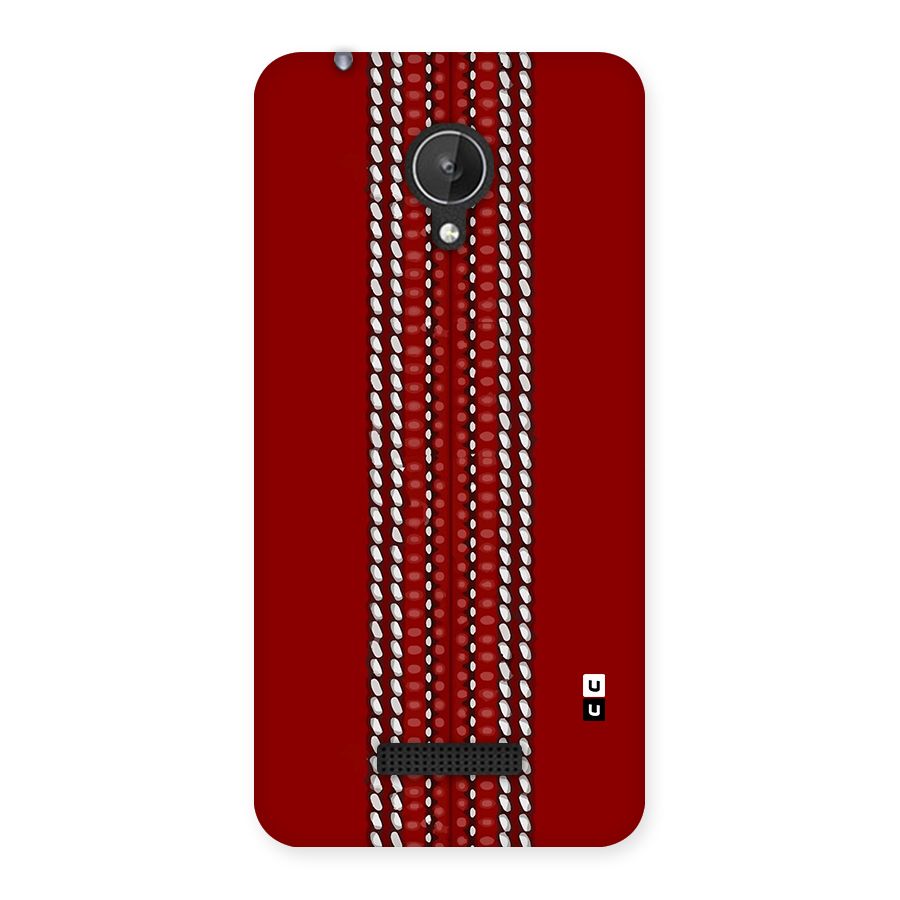 Cricket Ball Pattern Back Case for Canvas Spark Q380