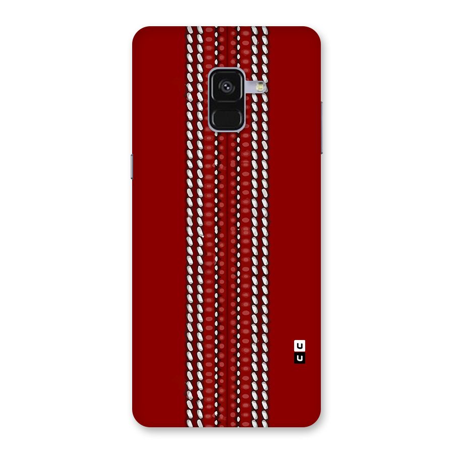 Cricket Ball Pattern Back Case for Galaxy A8 Plus