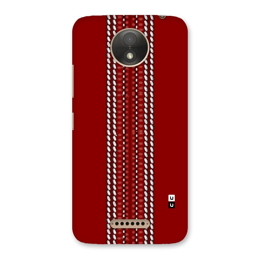 Cricket Ball Pattern Back Case for Moto C Plus