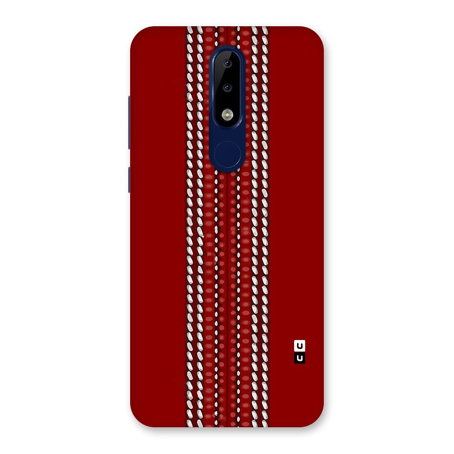 Cricket Ball Pattern Back Case for Nokia 5.1 Plus