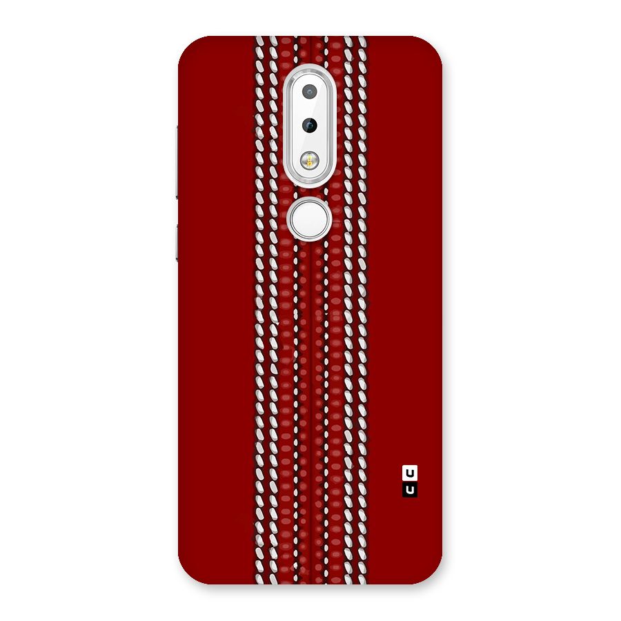 Cricket Ball Pattern Back Case for Nokia 6.1 Plus